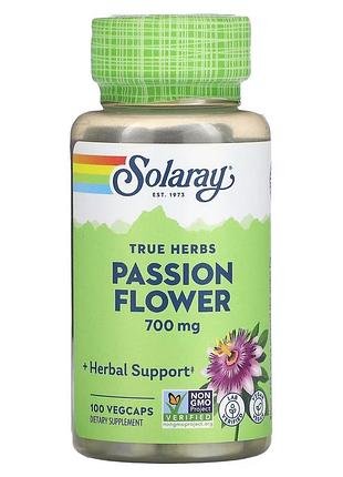 Пассифлора solaray passion flower 700 mg, 100 вегакапсул