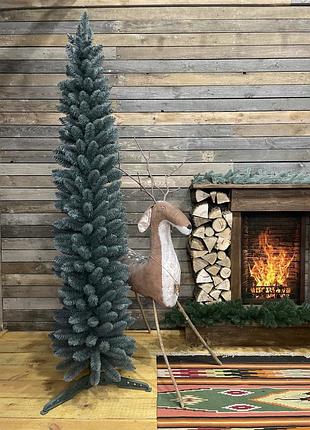 Елка альпийская узкая, искуственная новогодняя, высота 220 см голубая