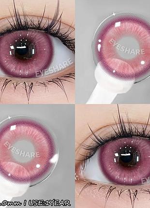 Кольорові лінзи рожеві madrid pink + контейнер для зберігання в подарунок