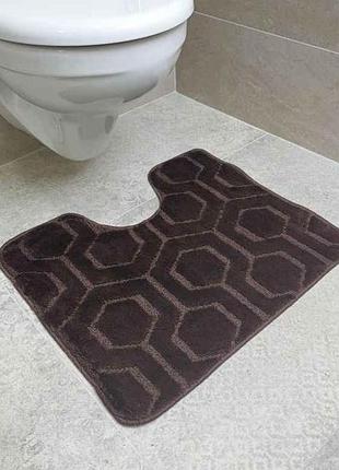 Коврик для ванной 60*50см шоколад полипропиленовый standard u-cut соты тм dariana