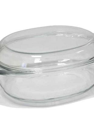 Кастрюля стекол. жаропрочная овальная 3,5л (9163) тм zauberg