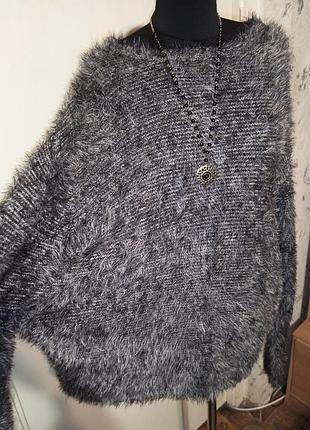 М'якенький укорочений светр-травка меланж у стані нового батал-оверсайз cecilia