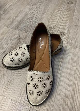 Женские мокасины niz nilayda белого цвета