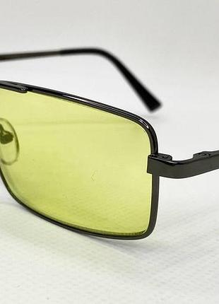 Окуляри для корекції зору унісекс прямокутні в металевому оправі з жовтим тонуванням лінз +2.25