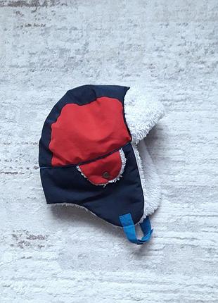 Очень теплая влагозащитная шапка-ушанка, 53-54 см