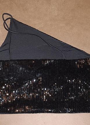 Топ в паєтки на одне плече h&m