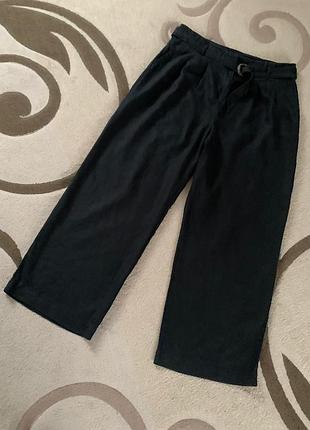 Літні лляні штани брюки висока посадка