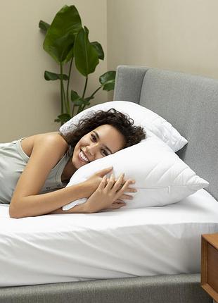 🛏️набір подушок 2 шт nordic comfort+ 50х70 см ideia чохол зі стібкою та блискавкою антиалергенне волокно + додаткове волокно у подарунок 200 г