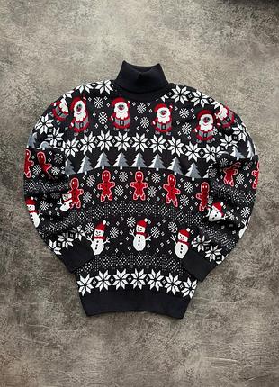 Новогодний мужской свитер с горловиной