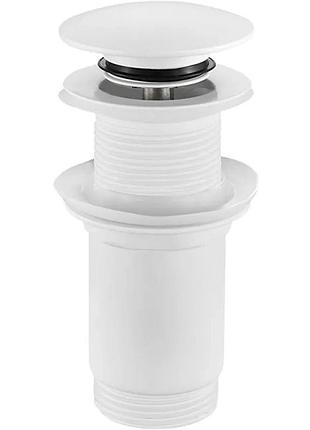 Донный клапан для умывальника без переливом pw-08-03 1 1/4" (кнопка) цвет белый, чехия