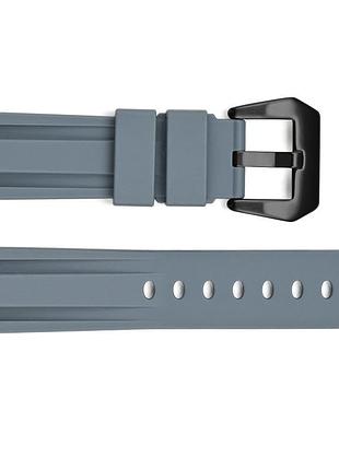 Ремінець для годинника 3001 silicone grey-black 24 мм.