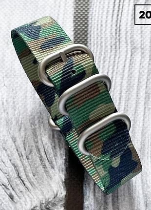 Ремешок nato camo woodland 20 мм