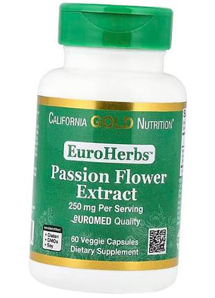 Екстракт пасифлори, euroherbs passion flower 250, california gold nutrition 60вегкапс (71427022)