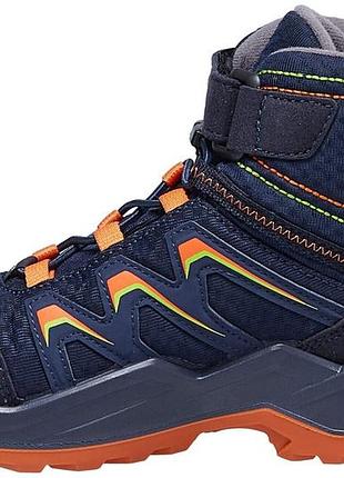 Lowa maddox warm gtx mid 23-35 сині - дитячі зимові черевики gore-tex з водонепроникною підкладкою, розмір eu 35