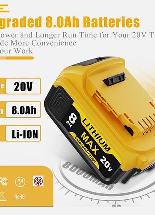 Акумулятор dewalt 20 volt max 8.0ah lithium ion 3