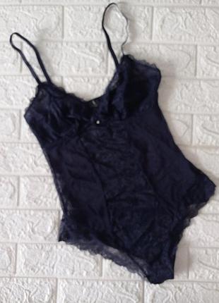 Боди кружевное синее р.s- m