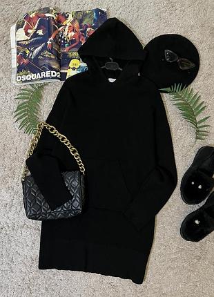 Осіння в'язана сукня-худі №238/100