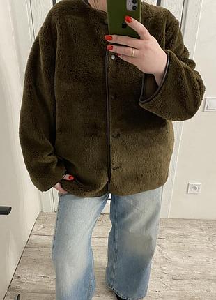 Новая тонкая шуба- кофта оверсайз осень весна 52-54 р