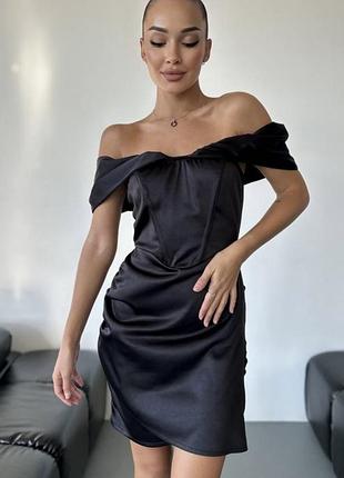 Сукня жіноча міні чорна та блакитна святкова