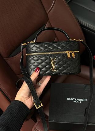 Сумка gaby saint vanity leather shoulder laurent bag black