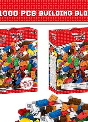 Блочной конструктор на 1000 деталей для детей разноцветный 3+ лет детский развивающий конструктор