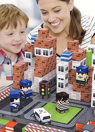 Детский магнитный конструктор полиция на 100 деталей конструктор 3d для детей 3+ лет