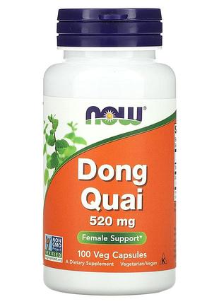 Дягиль лекарственный (dong quai), now foods, 520 мг, 100 вегетарианских капсул