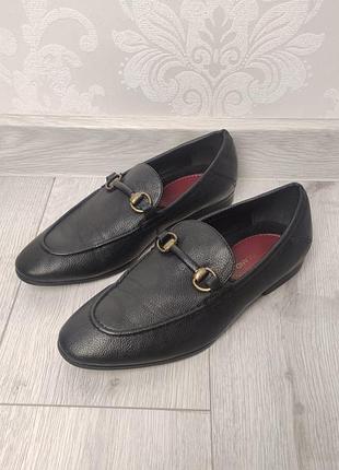 Туфлі лофери шкіряні чорні river island чоловічі 40 р