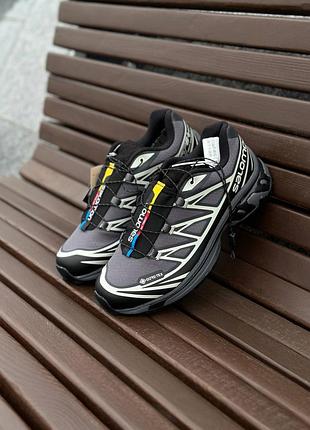 Salomon xt-6 grey soft ground black gore-tex