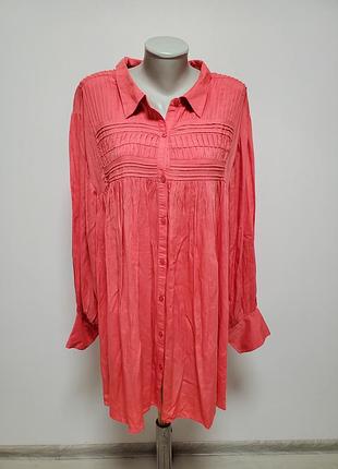 Шикарное брендовое вискозное легкое платье большого размера на пуговицах june+ vie