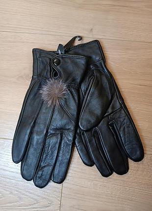 Женские кожаные варежки/перчатки/кожа
