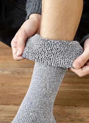 Гольфи до коліна високі шкарпетки махрові світло-сірі 3643 36-41