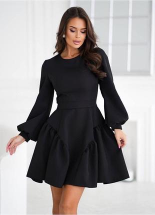 🖤 чорна сукня з обʼємними рукавами