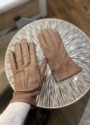 Перчатки кожа та шерсть