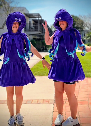 Плюшевий комбінезон у формі восьминога для жінок, фіолетовий, розмір 42