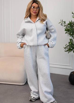 Зимовий жіночий костюм штани та кофта на змійці 391