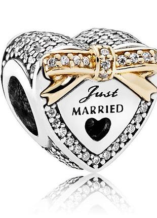 Срібна намистина пандора "молодята" 792083cz