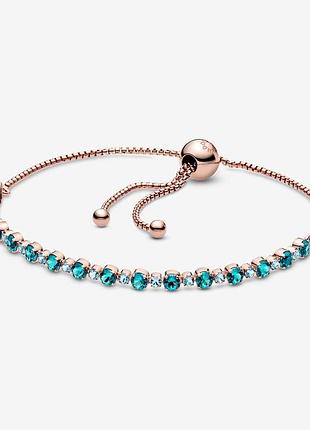 Срібний браслет пандора -слайдер "бірюзове сяйво" 588961c01