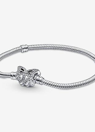 Серебряный браслет пандора для шармов пандора "бабочка" 590782c01 21