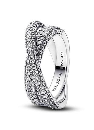 Срібна каблучка пандора з двома рядами паве 193022c01 58
