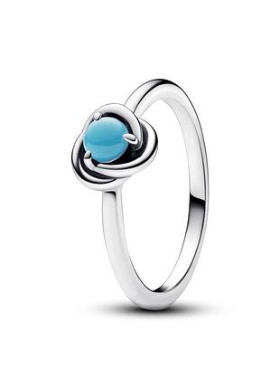 Серебряное кольцо пандора "бирюзовый круг вечности" 192993c12 52