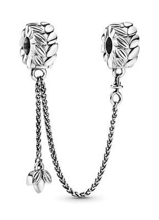 Срібна захистний ланцюжок пандора "колоски кохання" 797588