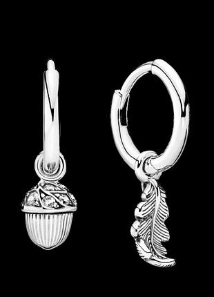 Серебряные серьги pandora "осенняя композиция" 298603c01