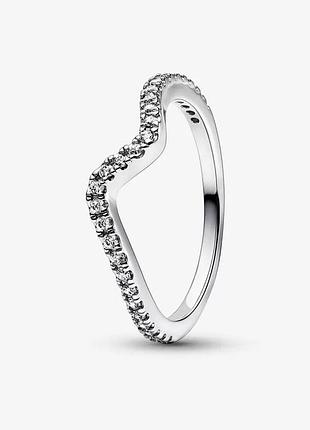 Серебряное кольцо пандора "блестящая волна"