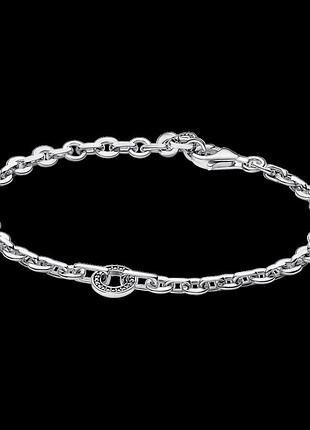 Серебряный браслет цепочный с кольцом 20