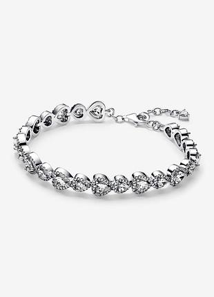 Серебряный браслет pandora "ореол сердец" 593681c00