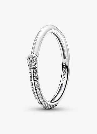 Серебряное кольцо пандора "ряд паве" 56