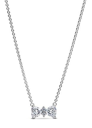 Серебряный ожерелье pandora "искрящийся бант" 393509c01