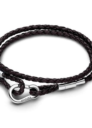 Браслет pandora двойной кожаный 593338c01 18