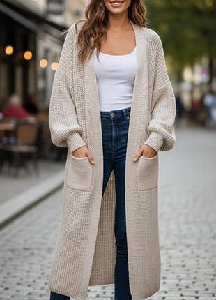 Вязаний кардиган оверсайз з кишенями